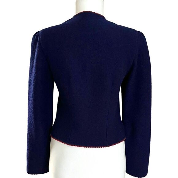 Vintage Geiger Boiled Wool Cropped Sweater Jacket S 36 Y2K Cottagecore Austria - Picture 3 of 14